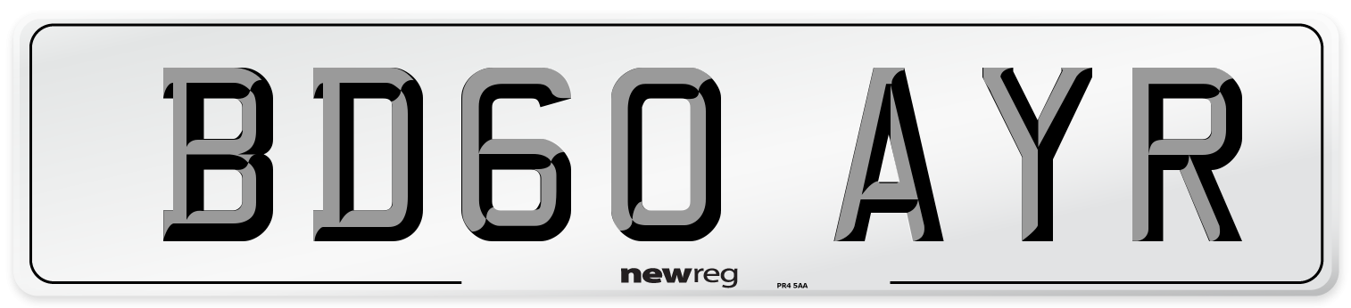 BD60 AYR Number Plate from New Reg